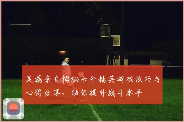 吴磊亲自揭秘和平精英游戏技巧与心得分享，助你提升战斗水平